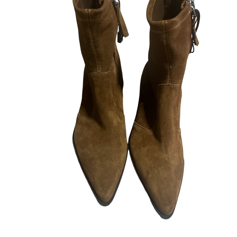 Zara Tan Suede Ankle Booties
